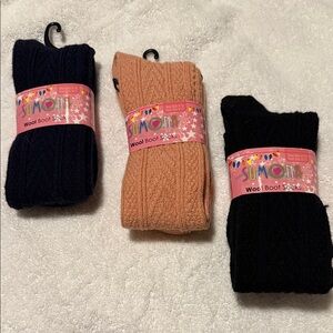 Wool Boot Socks - Black and Tan